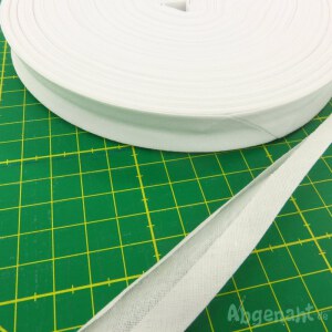 Einfassband | Schrägband | 20mm | 100% Baumwolle | Weiß rolle front
