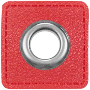 10mm Ösen Patches Lederimitat | Quadrat | Rot | Veno