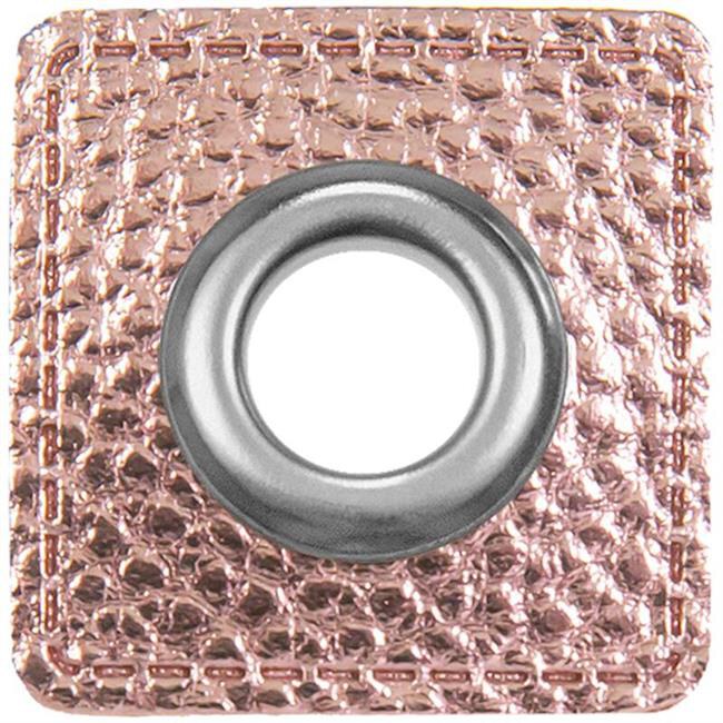 10mm Ösen Patches Lederimitat | Quadrat | Rosa Metallic | Veno