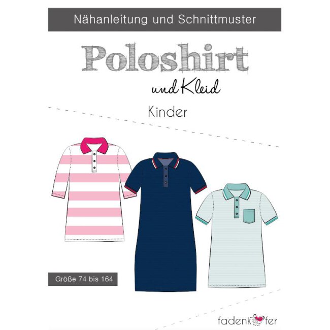 Schnittmuster - Papierschnittmuster | Poloshirt und Kleid | Kinder | Fadenkäfer vorderseite