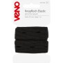 Knopfloch Elastic | 20mm | Schwarz  | 1 Meter