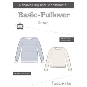 Schnittmuster - Papierschnittmuster | Basic-Pullover |...