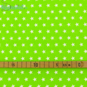Baumwolle Sterne 1cm Lime mit maßstab