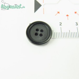 Kunststoffknopf 15mm Schwarz polierter Rand Maßstab