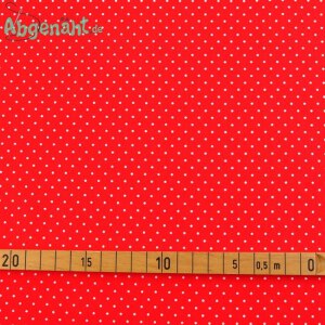 Baumwolle Punkte 2mm Rot mit Maßstab