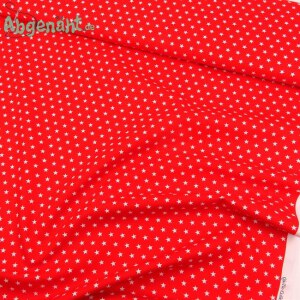 Baumwolle Webware | Sterne 1cm | Rot - Weiß als ballen