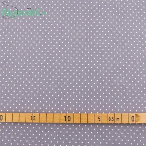 Baumwolle Punkte 2mm Grau - Weiß mit maßstab
