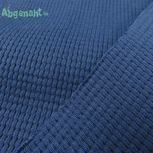 Waffel Jersey Jeansblau Nahaufnahme