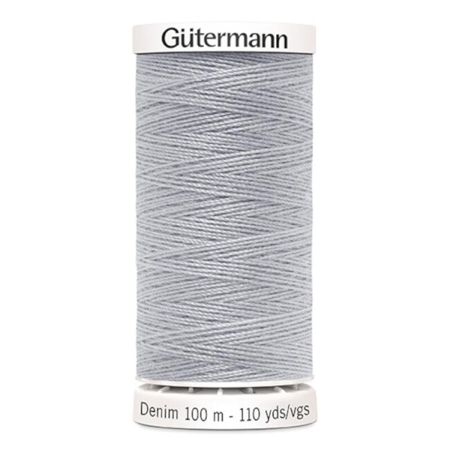 Denim 100m Profi-Jeansfaden by Gütermann Col. 9830 hellgrau spule