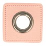 Ösen auf rosa Kunstleder | Quadrat Brüniert 8mm