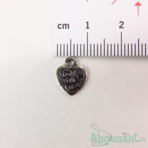 Charms Anhänger | Herz - Made With Love | Metall | Silber Halskette